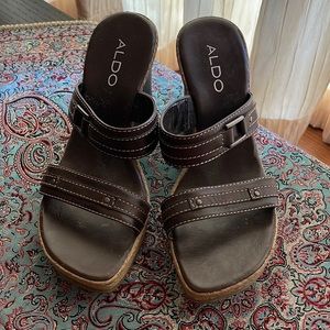Brown 4 “ heels Aldo sandals. Size 37